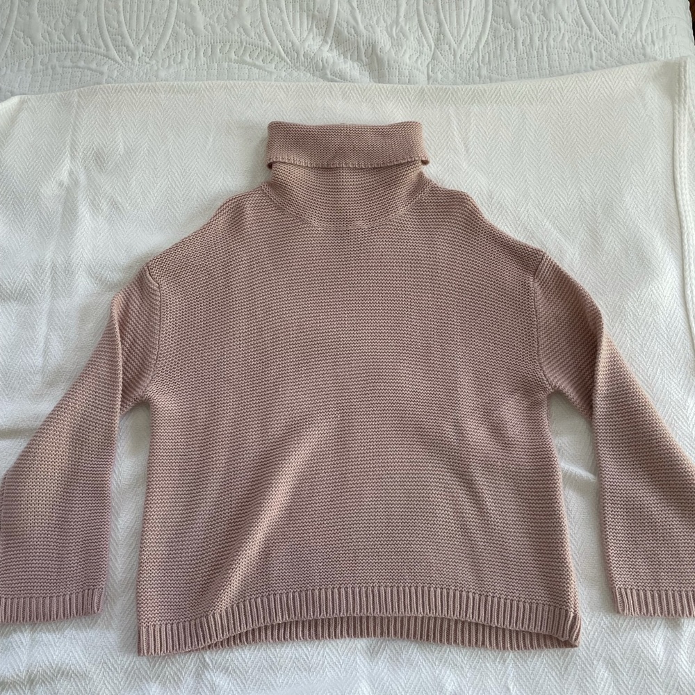 Pink Wool Turtle Neck Sweater